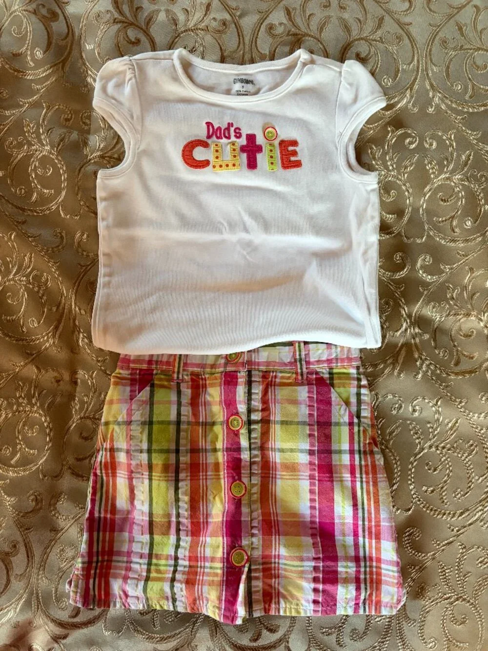Gymboree, size 5, pink and green skort and shirt